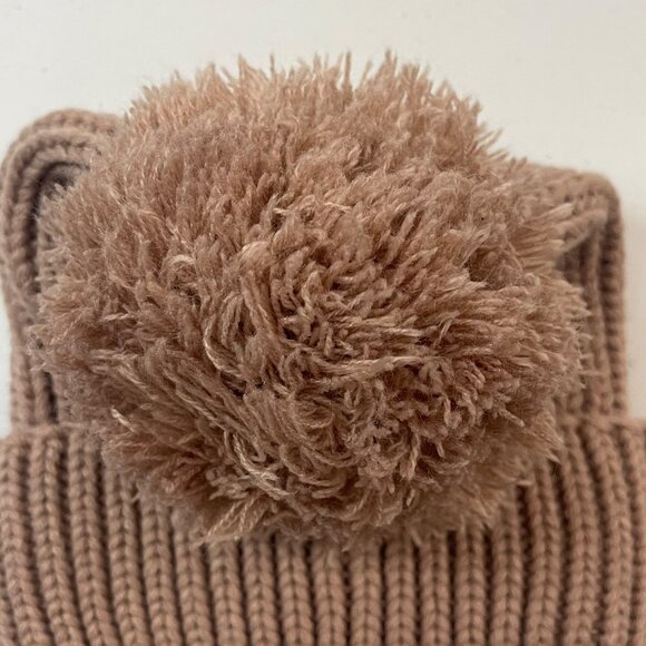 Steve Madden Womens Tan Knit Beanie With Pom, One Size - Picture 7 of 7
